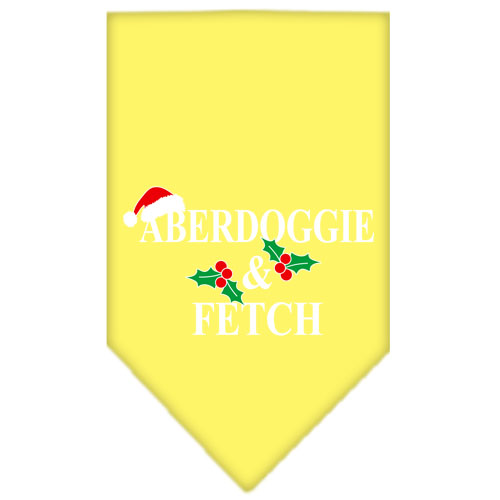 Aberdoggie Christmas Screen Print Bandana Yellow Large